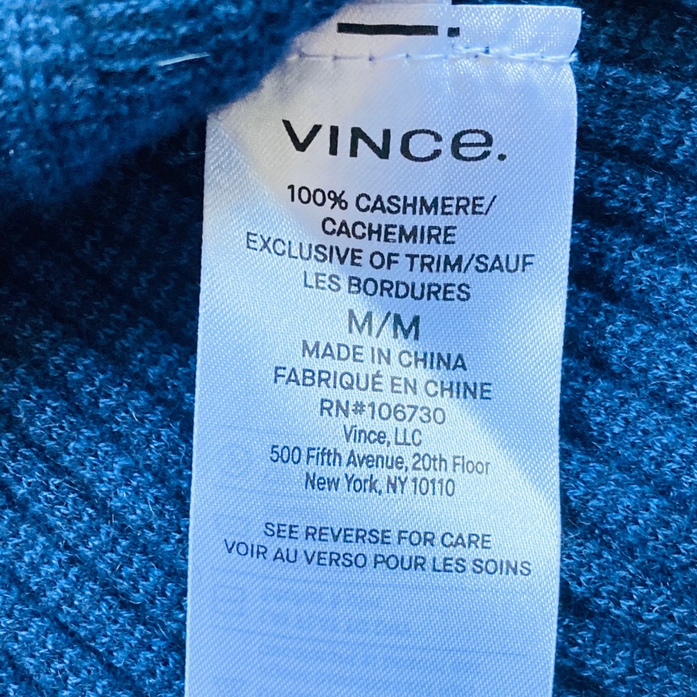 Vince Mixed Rib Stitch Coastal Cashmere Sweater M - Picture 11 of 14